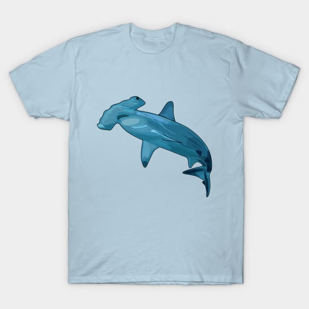 Hammerhead shark cartoon illustration T-Shirt by Miss Cartoon